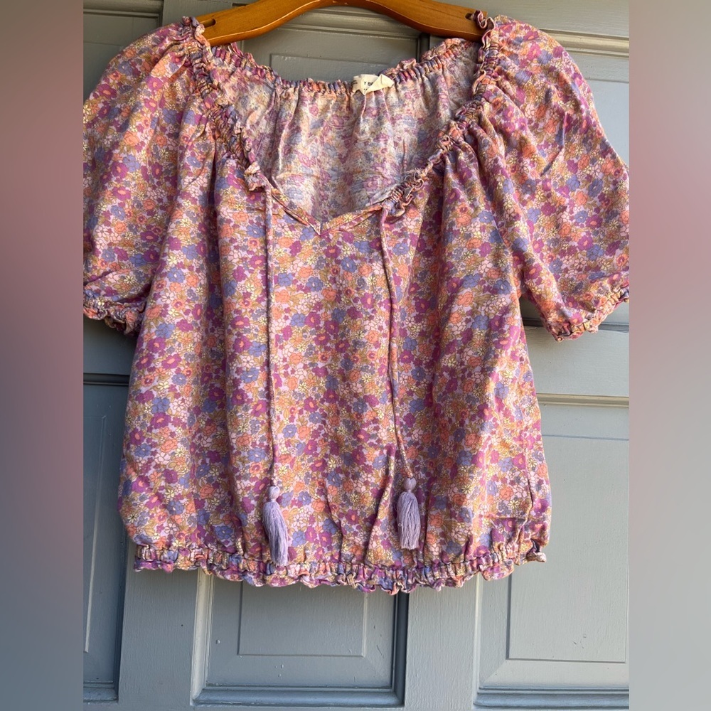 Lucky Brand Floral Blouse in Pink and Purple